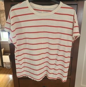 Banana Republic Red and White Striped Tee
